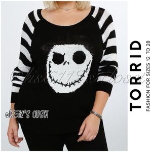 Torrid The Nightmare Before Christmas Jack Skellington Head Knit Sweater 4X 26